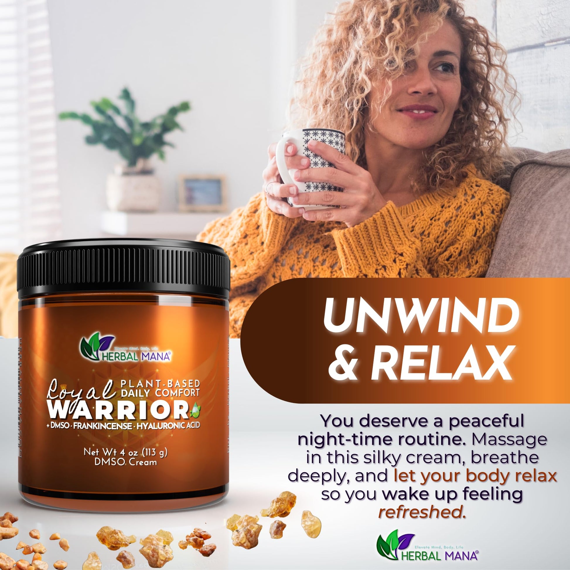 Herbal Mana Frankincense DMSO Body Cream with Magnesium & Hyaluronic Acid | Royal Warrior - dailyvitalstore
