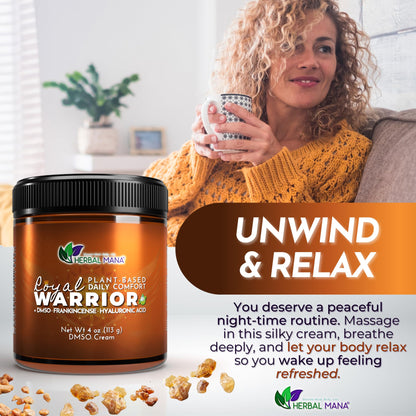 Herbal Mana Frankincense DMSO Body Cream with Magnesium & Hyaluronic Acid | Royal Warrior - dailyvitalstore