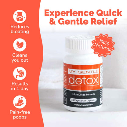 Herbal Nitro My Gentle Detox Cleanse for Women & Men - Poop Pills for Constipation Relief - Overnight Colon Cleanse Natural - dailyvitalstore