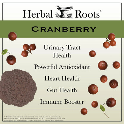 Herbal Roots Extra Strength Cranberry Pills for Women & Men with Organic Nettle | Urinary Tract Health | 60 Vegan Capsules - dailyvitalstore