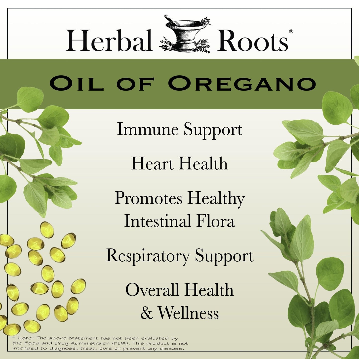 Herbal Roots Oil of Oregano - Made from Mediterranean Oregano Oil - 90 Easy to Swallow Softgel Capsules - Extra Strength 150mg - dailyvitalstore
