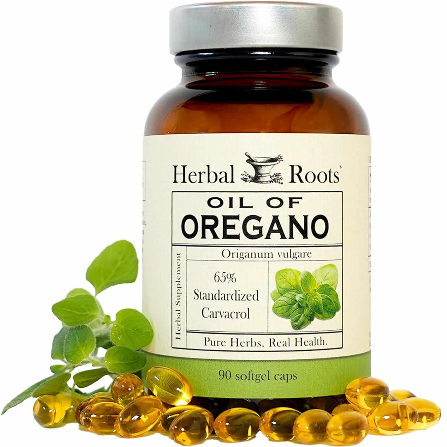 Herbal Roots Oil of Oregano - Made from Mediterranean Oregano Oil - 90 Easy to Swallow Softgel Capsules - Extra Strength 150mg - dailyvitalstore