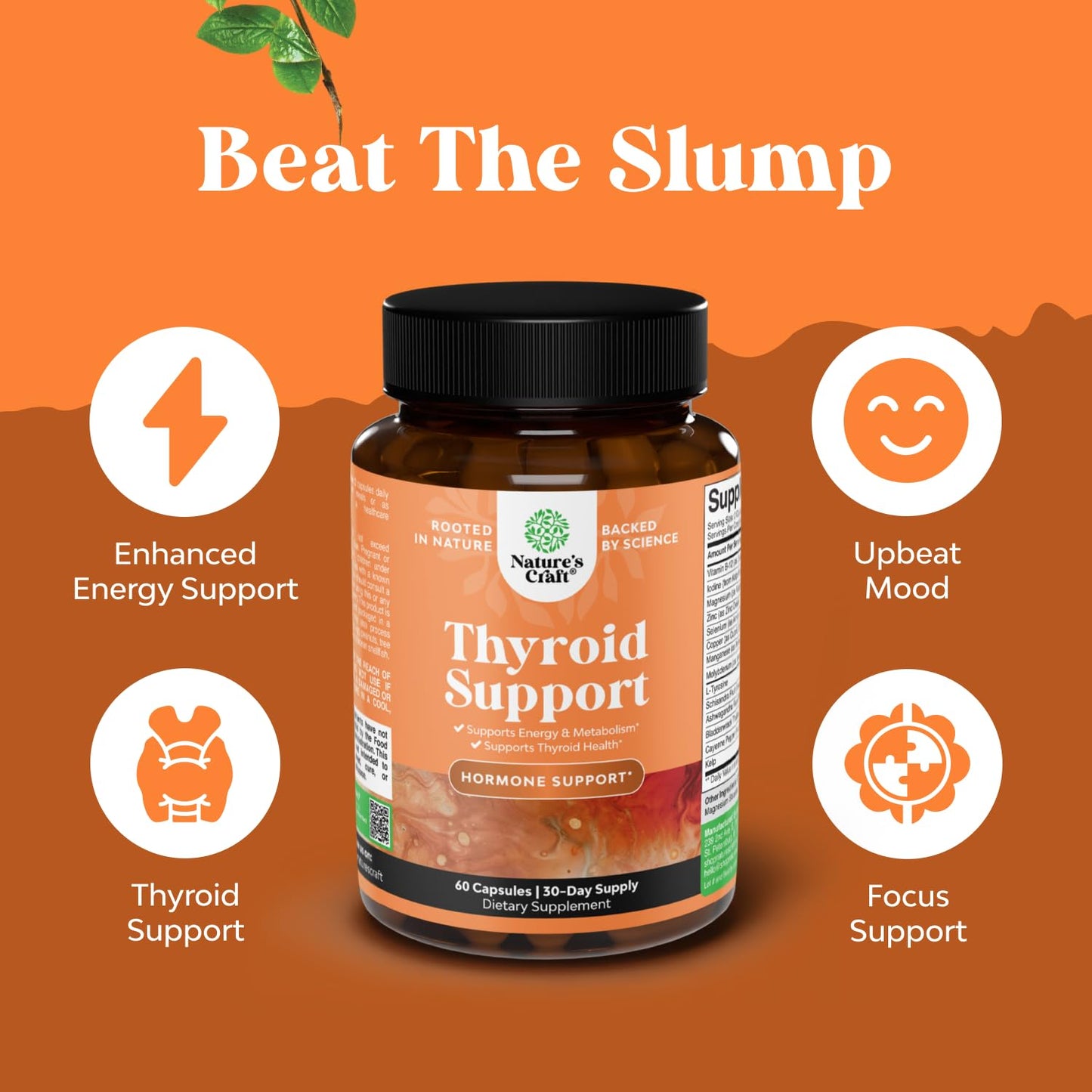Herbal Thyroid Support Complex - Potent Kelp Iodine Supplement with L Tyrosine, Bladderwrack, Selenium & Pure Ashwagandha for Hormone Balance - dailyvitalstore