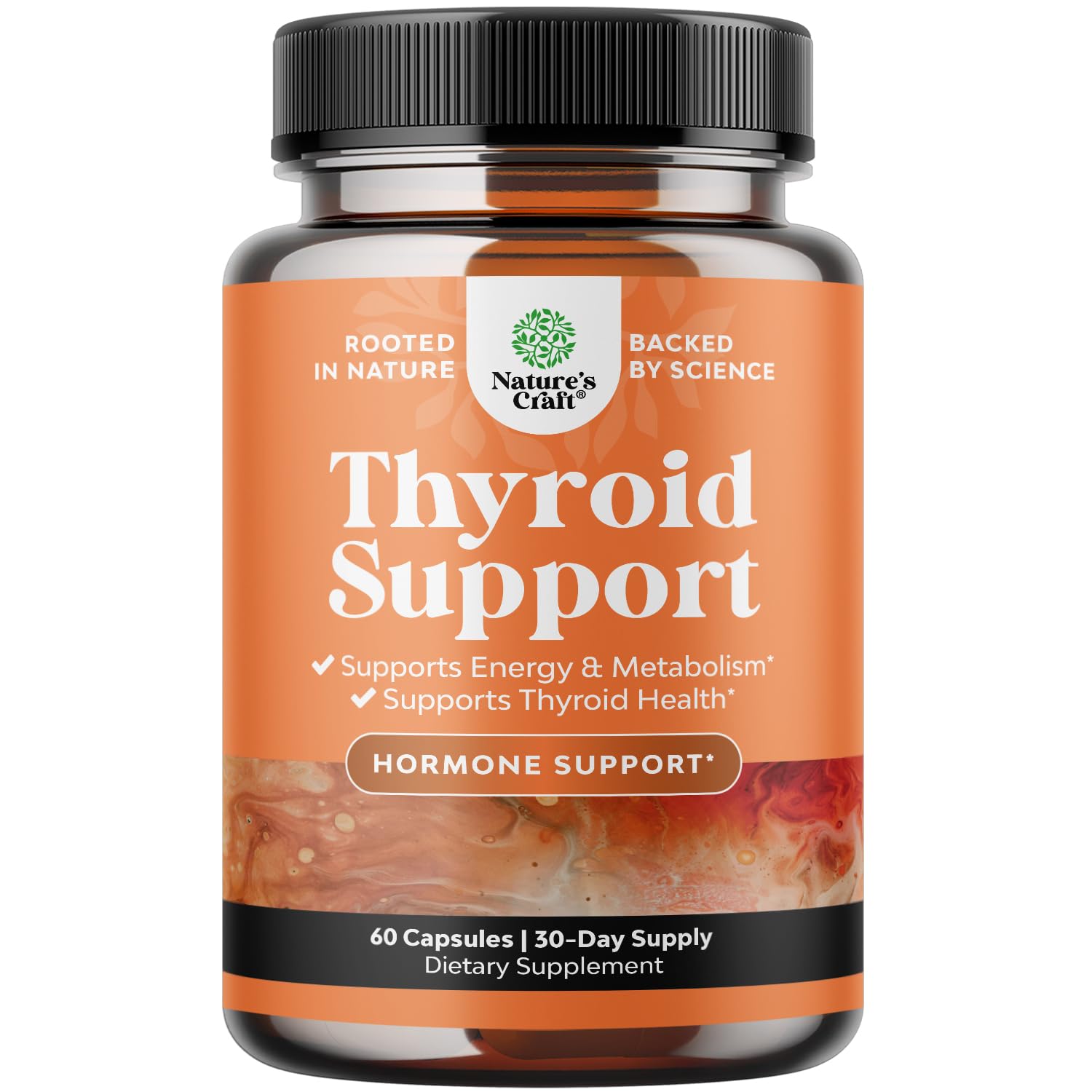 Herbal Thyroid Support Complex - Potent Kelp Iodine Supplement with L Tyrosine, Bladderwrack, Selenium & Pure Ashwagandha for Hormone Balance - dailyvitalstore