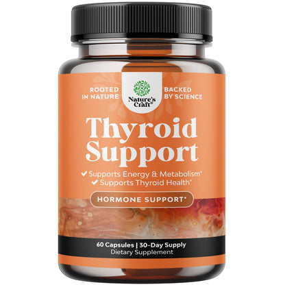 Herbal Thyroid Support Complex - Potent Kelp Iodine Supplement with L Tyrosine, Bladderwrack, Selenium & Pure Ashwagandha for Hormone Balance - dailyvitalstore