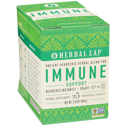Herbal Zap! Immune Support Supplement Powder (25 Packets Per Box) – Ancient Ayurvedic Herbal Blend, Dissolves in Hot or Cold Water, 0.14 Oz Ea - dailyvitalstore