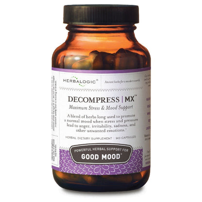 Herbalogic - Decompress MX Herb Capsules - Maximum Stress & Tension Relief - Reduces Anger & Moodiness, Positive Mood Support - Based on the Traditional Chinese Formula Xiao Yao San - 90 Cap Count - dailyvitalstore