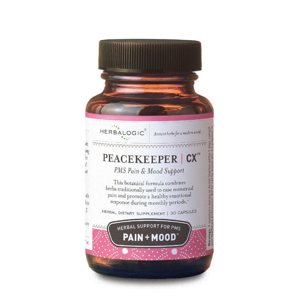 Herbalogic - Peacekeeper CX Herb Capsules - Reduces PMS Related Mood Swings - Reduces Cramps & Pain Associated with Monthly Periods - Contains Turmeric & Corydalis - 30 Cap Count - dailyvitalstore