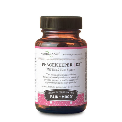 Herbalogic - Peacekeeper CX Herb Capsules - Reduces PMS Related Mood Swings - Reduces Cramps & Pain Associated with Monthly Periods - Contains Turmeric & Corydalis - 30 Cap Count - dailyvitalstore