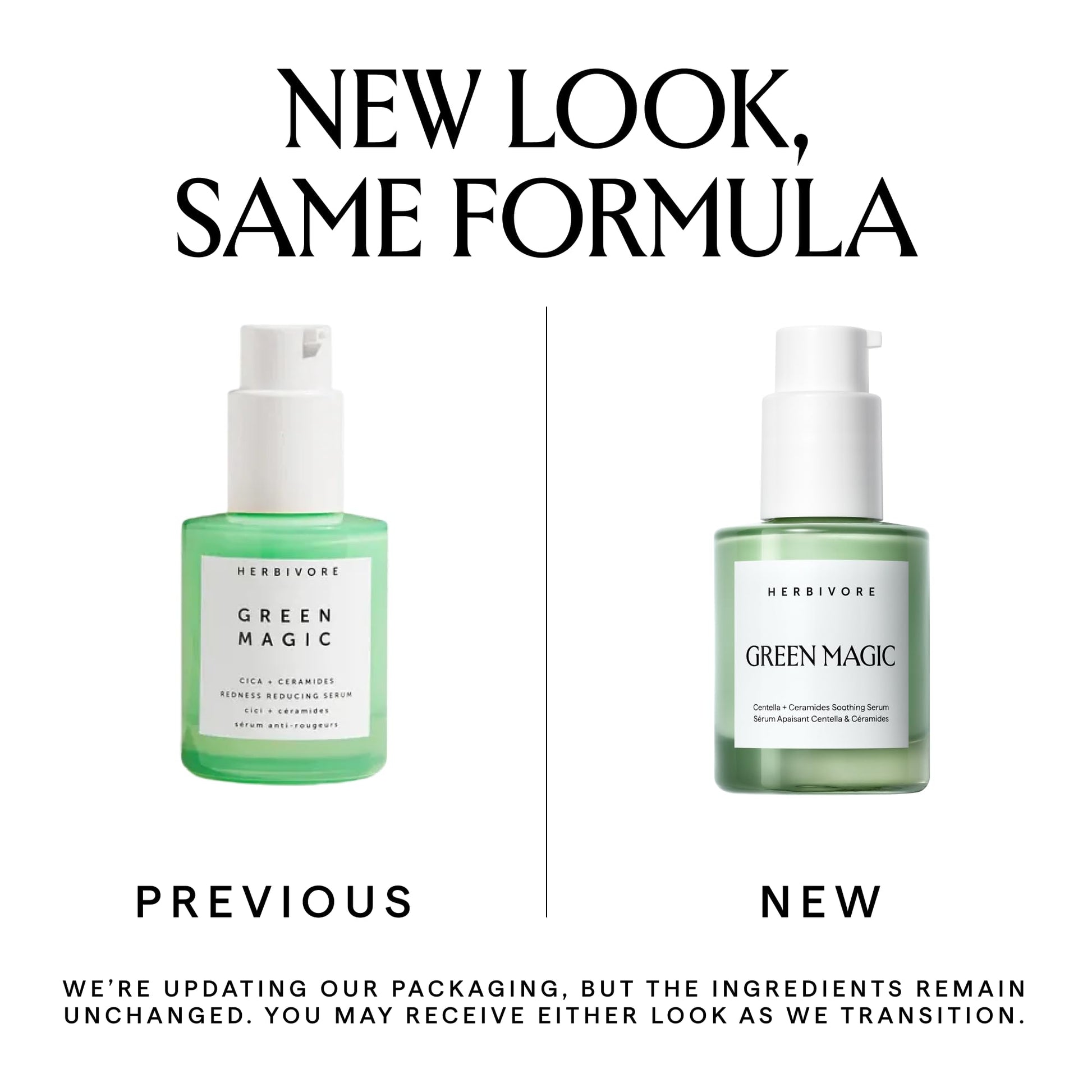 HERBIVORE Green Magic Cica + Ceramides – Fast-acting Redness-Reducing Serum for Sensitive Skin, Plant-based, Vegan, Cruelty-free, 30mL / 1 oz - dailyvitalstore