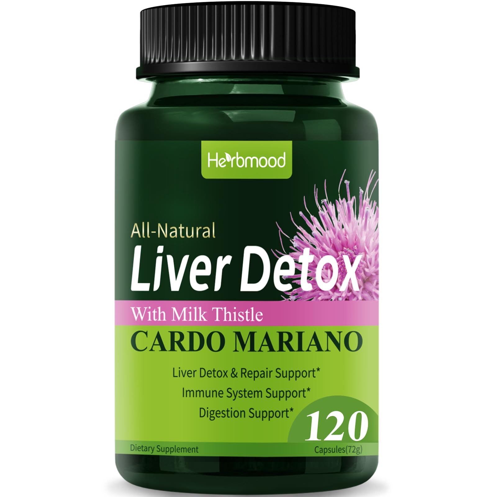 Herbmood Silymarin Milk Thistle Liver Detox Capsules for Fatty Liver, Alcachofa y Cardo Mariano con Silimarina para el Higado Graso, Liver Cleanse Detox & Repair Formula - dailyvitalstore
