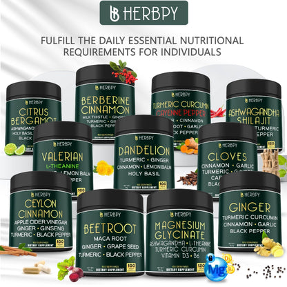 Herbpy 7in1 Clove Supplement Rich in Vitamins & Minerals Supports Digestion, Immune & Heart Health with Cinnamon, Turmeric, Ginger, Cardamom, Garlic & Black Pepper - 100 Vegan Capsules - dailyvitalstore