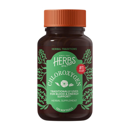 Herbs Etc. ChlorOxygen Chlorophyll Concentrate Softgels - High-Potency Chlorophyll for Detoxification Support - Deodorizing - Skin, Gut - dailyvitalstore