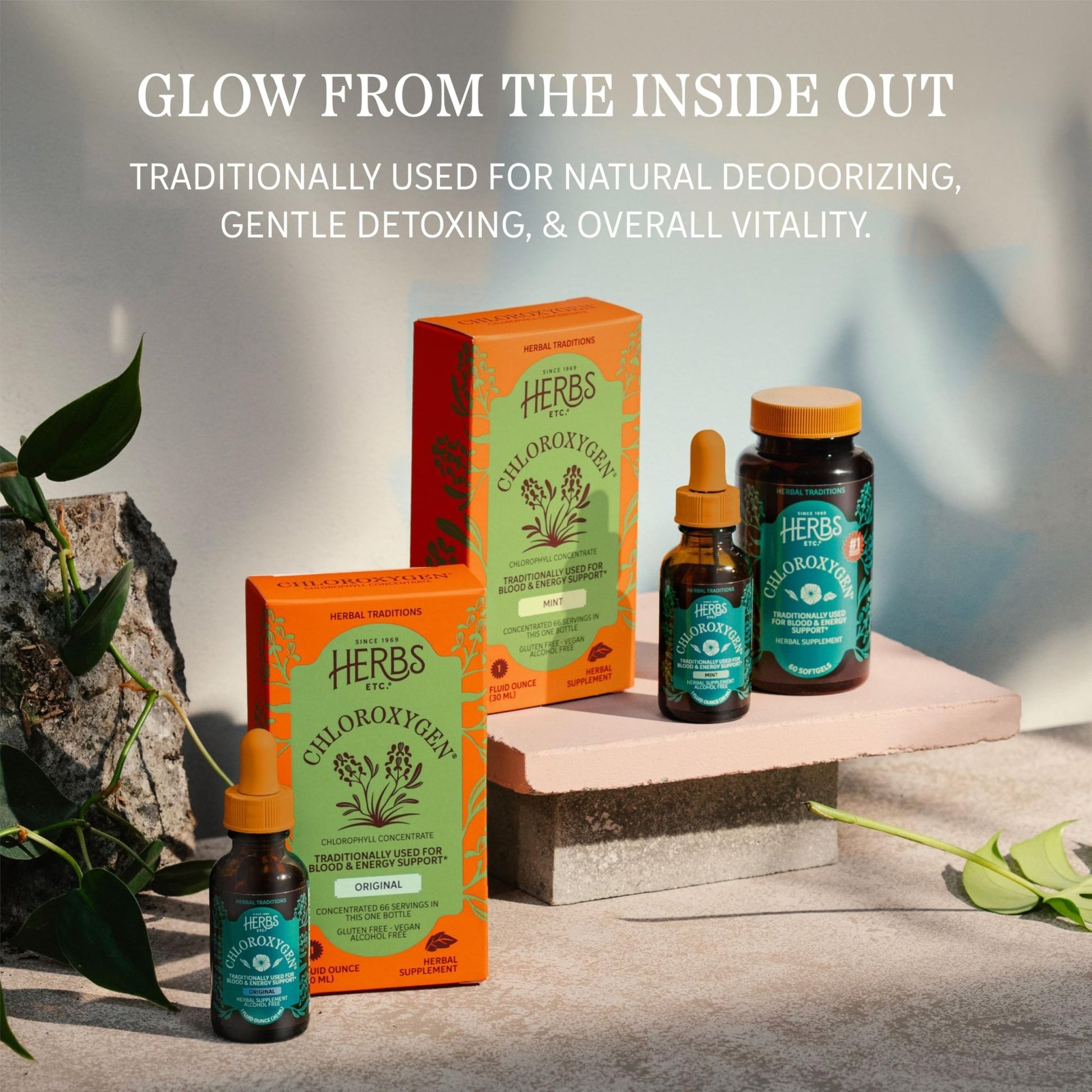 Herbs Etc. ChlorOxygen Chlorophyll Concentrate Softgels - High-Potency Chlorophyll for Detoxification Support - Deodorizing - Skin, Gut - dailyvitalstore