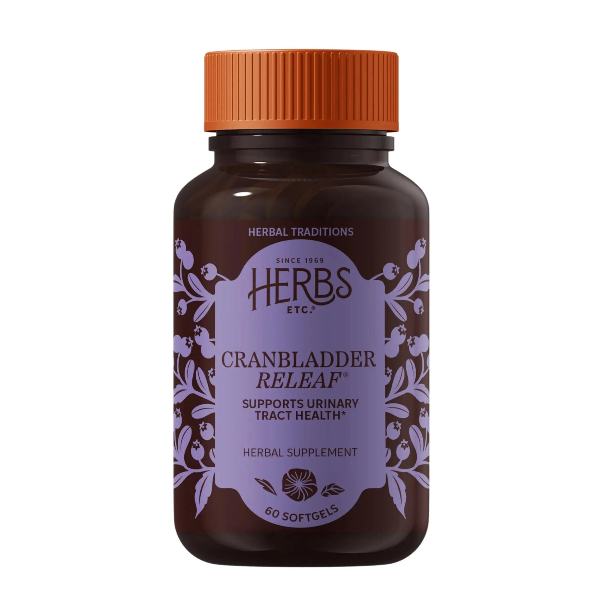 Herbs Etc. CranBladder ReLeaf Softgels - Bladder Health Support - Natural Supplement Formula to Aid Urinary Health & Comfort - Optimal Urinary Support with Cranberry - 60 Softgels (60 Servings) - dailyvitalstore