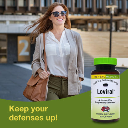 Herbs Etc. Loviral - Lung Health Supplement for Respiratory Defense & Support - Herbal Supplement with Lomatium, Pelargonium & OSHA - Gluten-Free - 60 Softgels (60 Servings) - dailyvitalstore