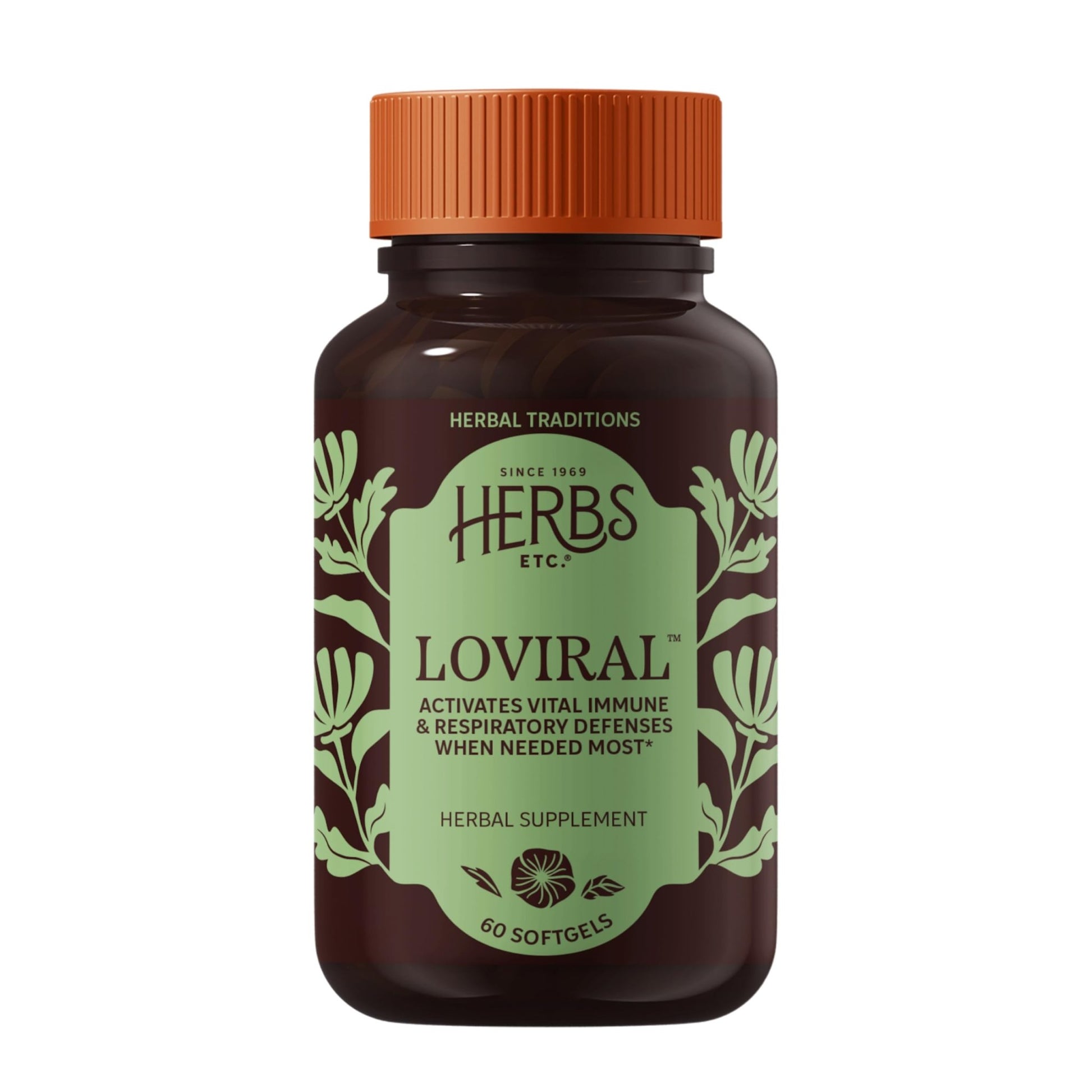 Herbs Etc. Loviral - Lung Health Supplement for Respiratory Defense & Support - Herbal Supplement with Lomatium, Pelargonium & OSHA - Gluten-Free - 60 Softgels (60 Servings) - dailyvitalstore