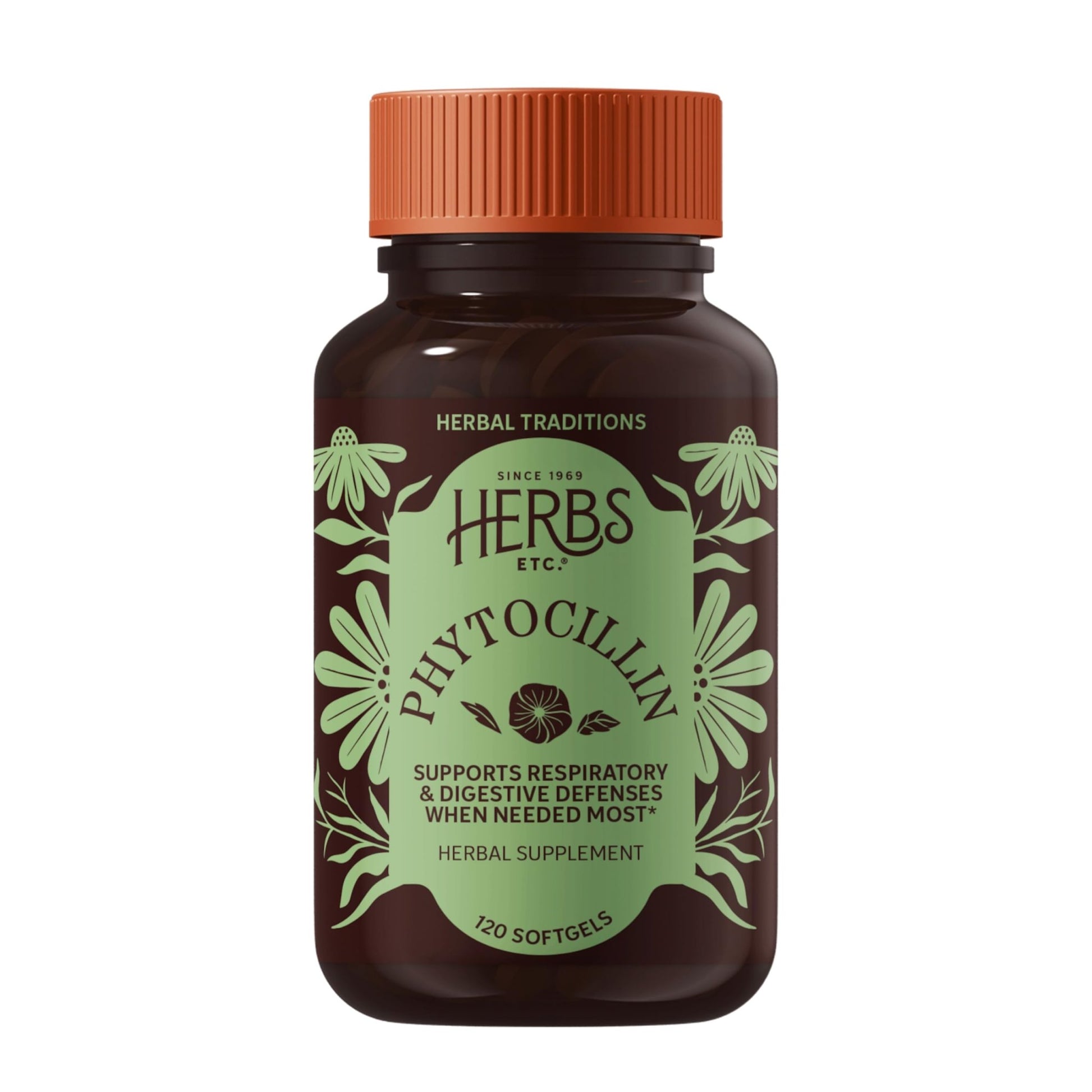 Herbs Etc. Phytocillin - Respiratory & Digestive Health Support Supplement - Herbal Formula to Support Digestion - Support Healthy Breathing - 120 Softgels (120 Servings) - dailyvitalstore
