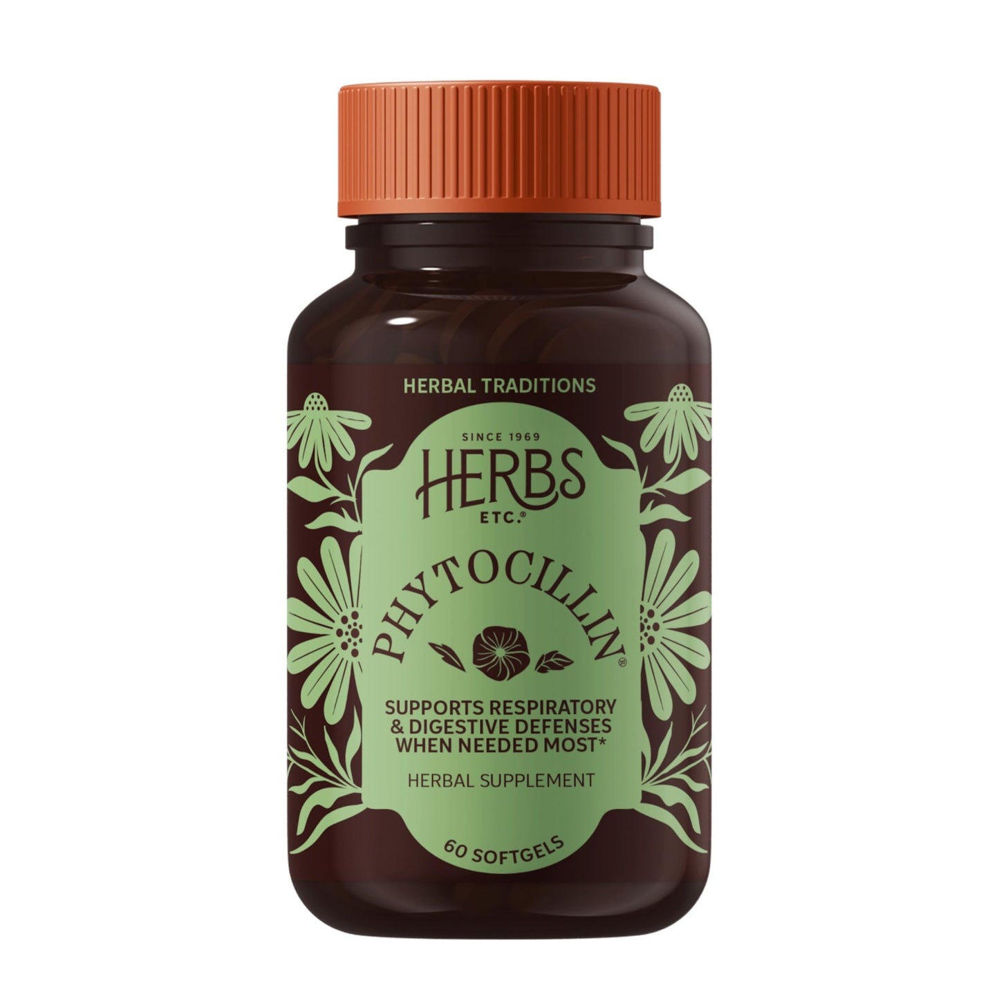 Herbs Etc. Phytocillin - Respiratory & Digestive Health Support Supplement - Herbal Formula to Support Digestion - Support Healthy Breathing - 60 Softgels (60 Servings) - dailyvitalstore