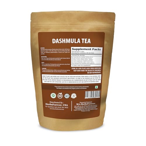 Herbsforever Dashmula Cut and Sifted (Coarse/Kawth) Herbs for Tea - Joint Comfort, Vata Calming, Female Postpartum Cycle & Wellness, Ten Authentic Ayurvedic Roots, Non GMO, Vegan 454g,1 lbs,Dashmool - dailyvitalstore