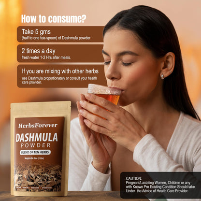 Herbsforever Dashmula Cut and Sifted (Coarse/Kawth) Herbs for Tea - Joint Comfort, Vata Calming, Female Postpartum Cycle & Wellness, Ten Authentic Ayurvedic Roots, Non GMO, Vegan 454g,1 lbs,Dashmool - dailyvitalstore