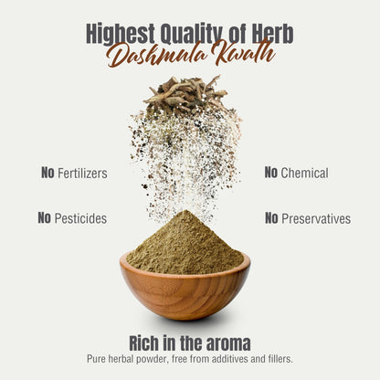 Herbsforever Dashmula Cut and Sifted (Coarse/Kawth) Herbs for Tea - Joint Comfort, Vata Calming, Female Postpartum Cycle & Wellness, Ten Authentic Ayurvedic Roots, Non GMO, Vegan 454g,1 lbs,Dashmool - dailyvitalstore