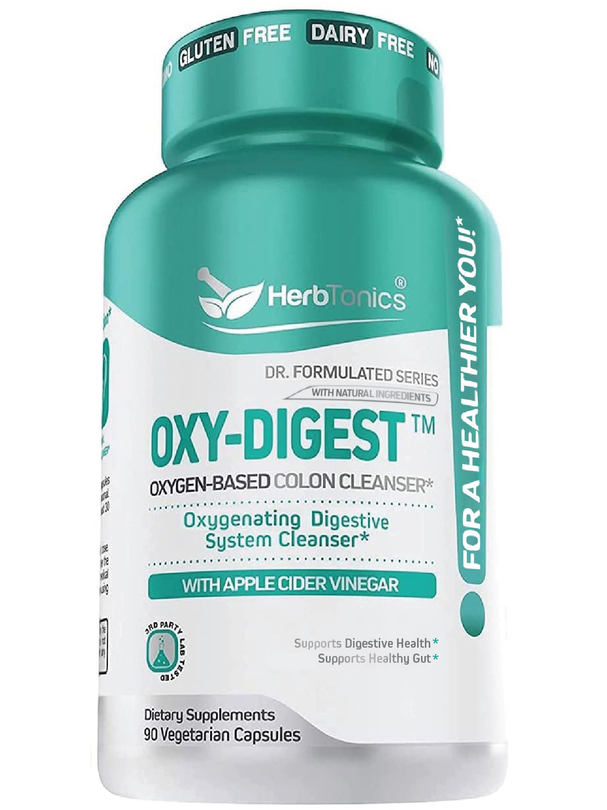 Herbtonics Oxygen Based Colon Cleanse and Detox Digestive System Formula | with Apple Cider Vinegar | Colon Cleanser Pills for Adults - dailyvitalstore