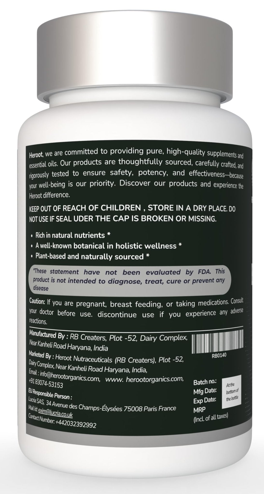 Heroot Boost Joint Mobility with 75% Extra Strength Boswellia Serrata Extract, 120 Capsules - dailyvitalstore