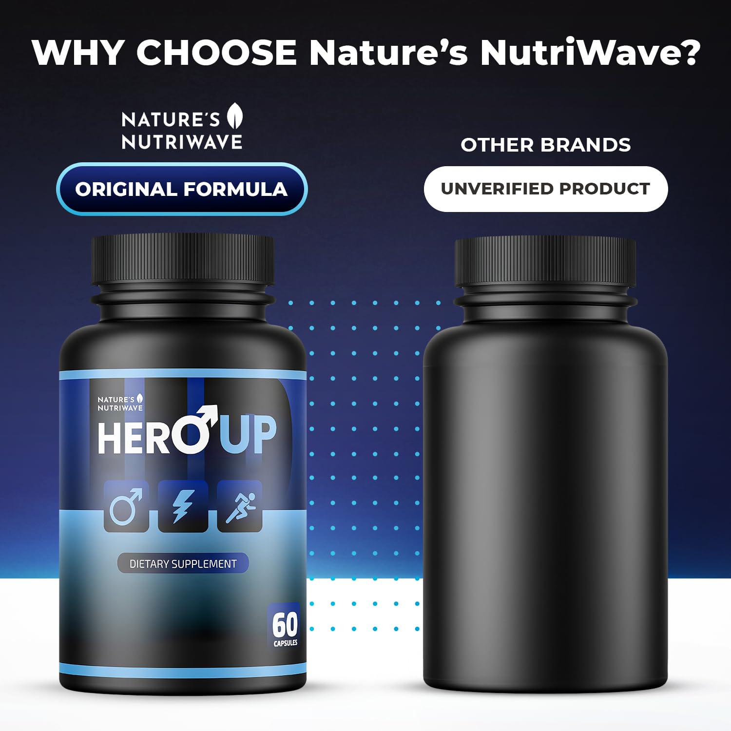 HeroUP - Natural Wellness Supplement with Plant-Based Ingredients – Non-GMO, Stimulant-Free | Made in the USA, GMP-Certified | 60 Capsules, 6 Month Suppy - dailyvitalstore