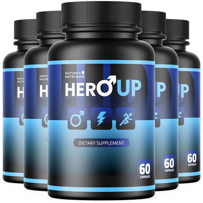 HeroUP - Natural Wellness Supplement with Plant-Based Ingredients – Non-GMO, Stimulant-Free | Made in the USA, GMP-Certified | 60 Capsules, 6 Month Suppy - dailyvitalstore