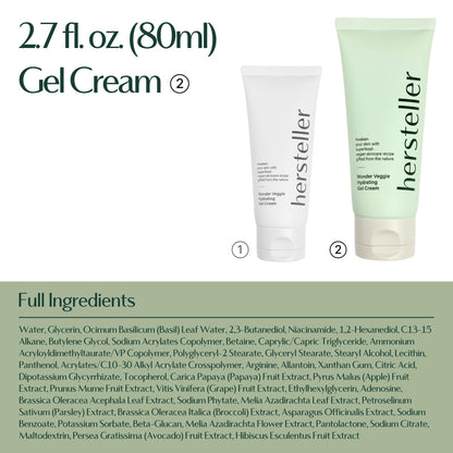 Hersteller Wonder Veggie Hydrating Gel Cream, Vegan K-Beauty Face Moisturizer with 72% Kale Extract, Lightweight Non-Sticky 24H Hydration for Sensitive Skin, Value Size, 2.7 fl oz / 80ml - dailyvitalstore