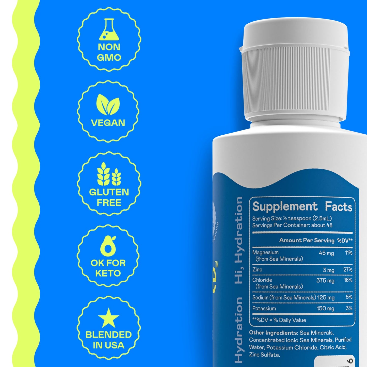 Hi-Lyte Electrolytes for Fasting, Immune Support and Rapid Hydration | 48 Servings | NO Calories NO Sugar | 20%+ More Potassium, Magnesium & Zinc - dailyvitalstore