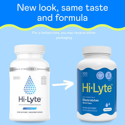 Hi-Lyte Unflavored Electrolyte Capsules - Hydration Support Supplement Tablets - Sodium, Potassium, Magnesium - 100 Servings - dailyvitalstore
