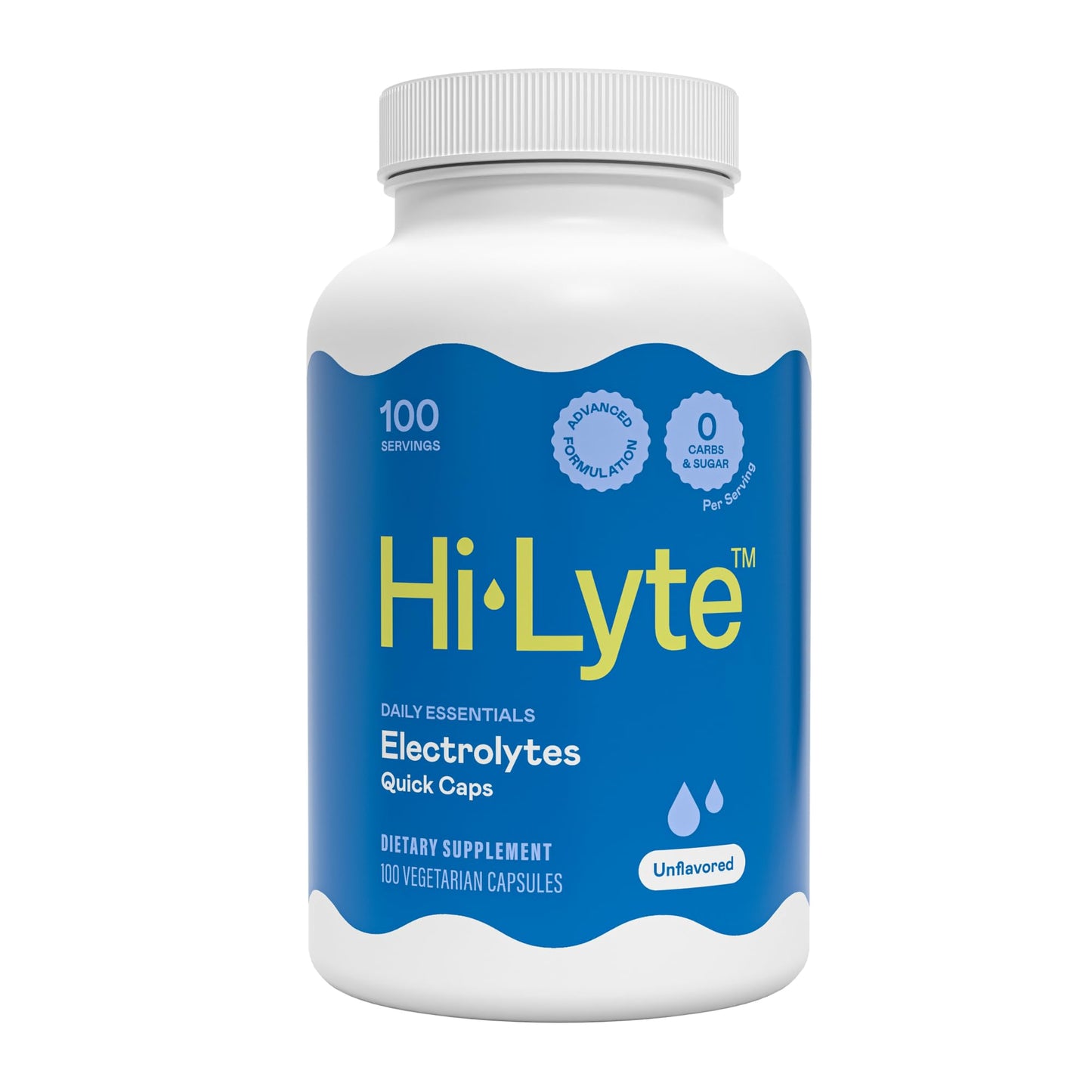 Hi-Lyte Unflavored Electrolyte Capsules - Hydration Support Supplement Tablets - Sodium, Potassium, Magnesium - 100 Servings - dailyvitalstore