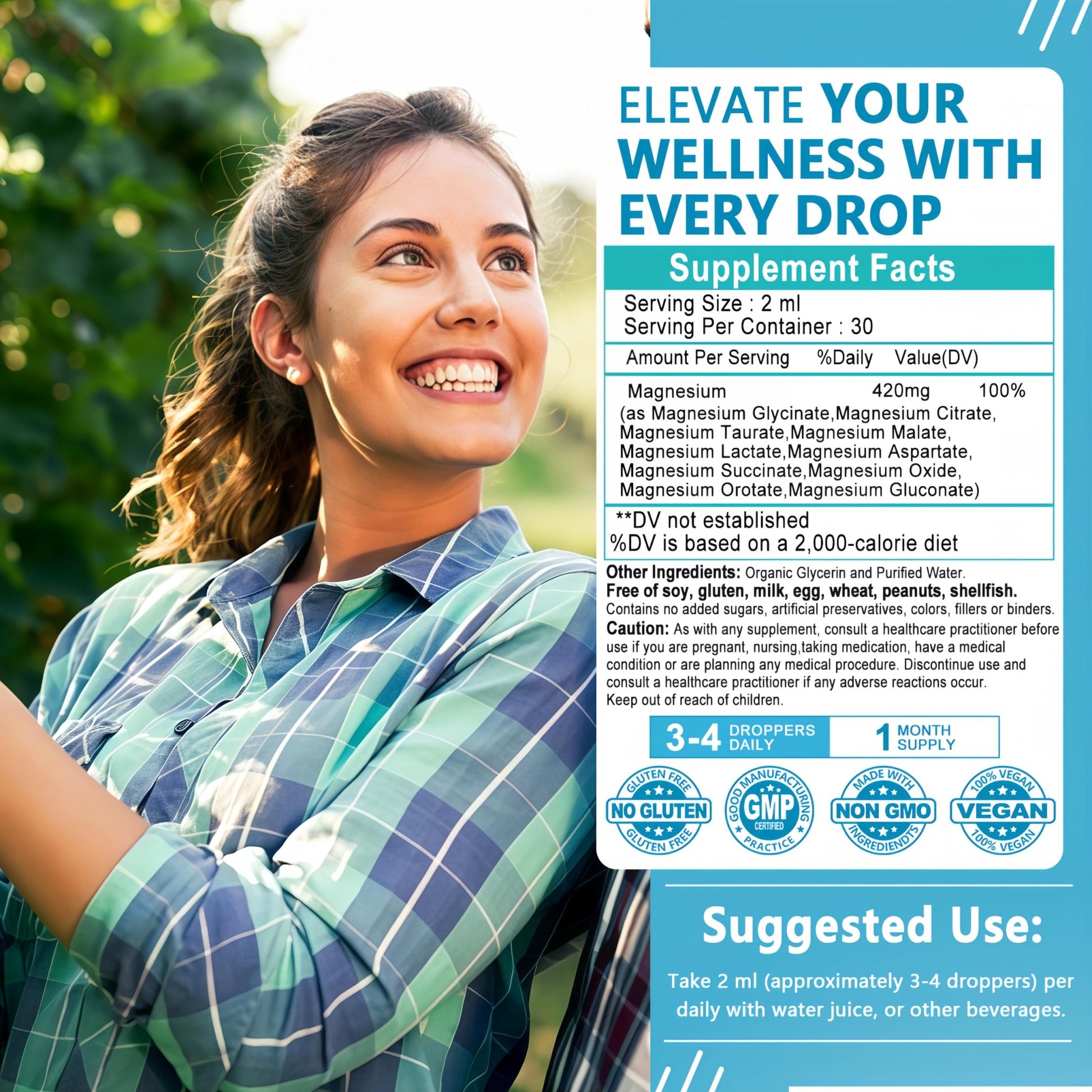 High Absorption Magnesium Complex Drops | 10-in-1 Liquid Magnesium Complex for Women & Men with Glycinate,Citrate,Taurate | for Stress Relief,Sleep,Heart Health | Vegan,Non-GMO,Fast-Acting Formula - dailyvitalstore