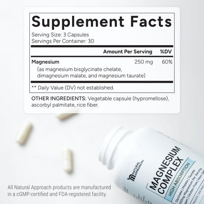 High Absorption Magnesium Complex with Glycinate, Malate & Taurate - Premium Magnesium Supplement for Sleep, Relaxation, Leg Cramps & Stress Relief - 100% Chelated & Easy On The Gut - 90 Capsules - dailyvitalstore