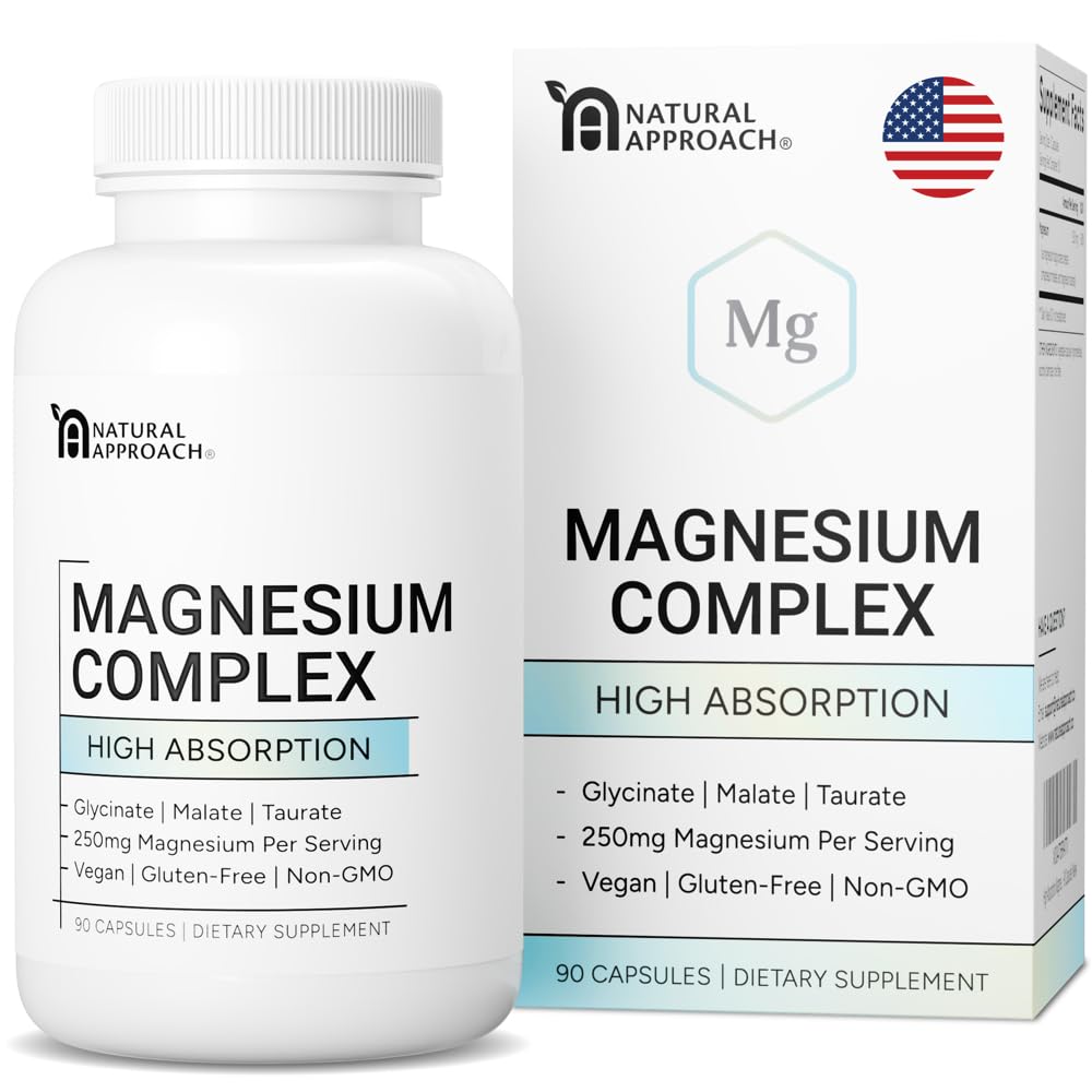 High Absorption Magnesium Complex with Glycinate, Malate & Taurate - Premium Magnesium Supplement for Sleep, Relaxation, Leg Cramps & Stress Relief - 100% Chelated & Easy On The Gut - 90 Capsules - dailyvitalstore