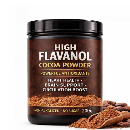 High Flavanol Cocoa Powder, Flavanol Rich Cocoa Powder– 1200mg Cocoa Flavanols – 10X More Flavanols – Supports Heart Health, Nitric Oxide & Energy - dailyvitalstore
