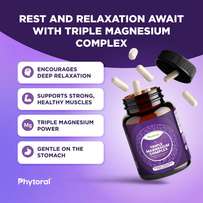 Highly Potent Magnesium Complex Capsules - Triple Magnesium Blend with Taurate Glycinate and Malate - 400mg Supplement Supports Relaxation & Overall Wellness Non-GMO Vegan - 90 Count - dailyvitalstore