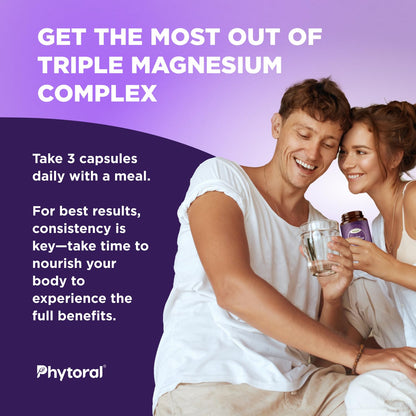 Highly Potent Magnesium Complex Capsules - Triple Magnesium Blend with Taurate Glycinate and Malate - 400mg Supplement Supports Relaxation & Overall Wellness Non-GMO Vegan - 90 Count - dailyvitalstore