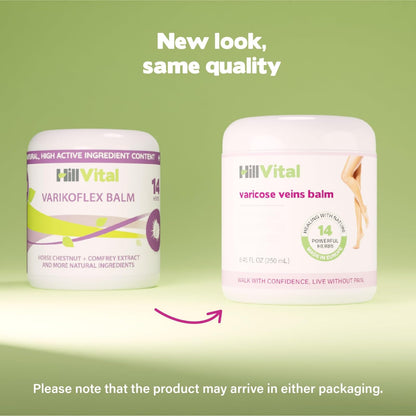 Hill Vital Natural Solutions HillVital Herbal Leg Care Balm with Horse Chestnut – Lightweight Botanical Cream for Daily Skin Care & Massage, Non-Greasy Formula for Legs & Body, 250 ml - dailyvitalstore