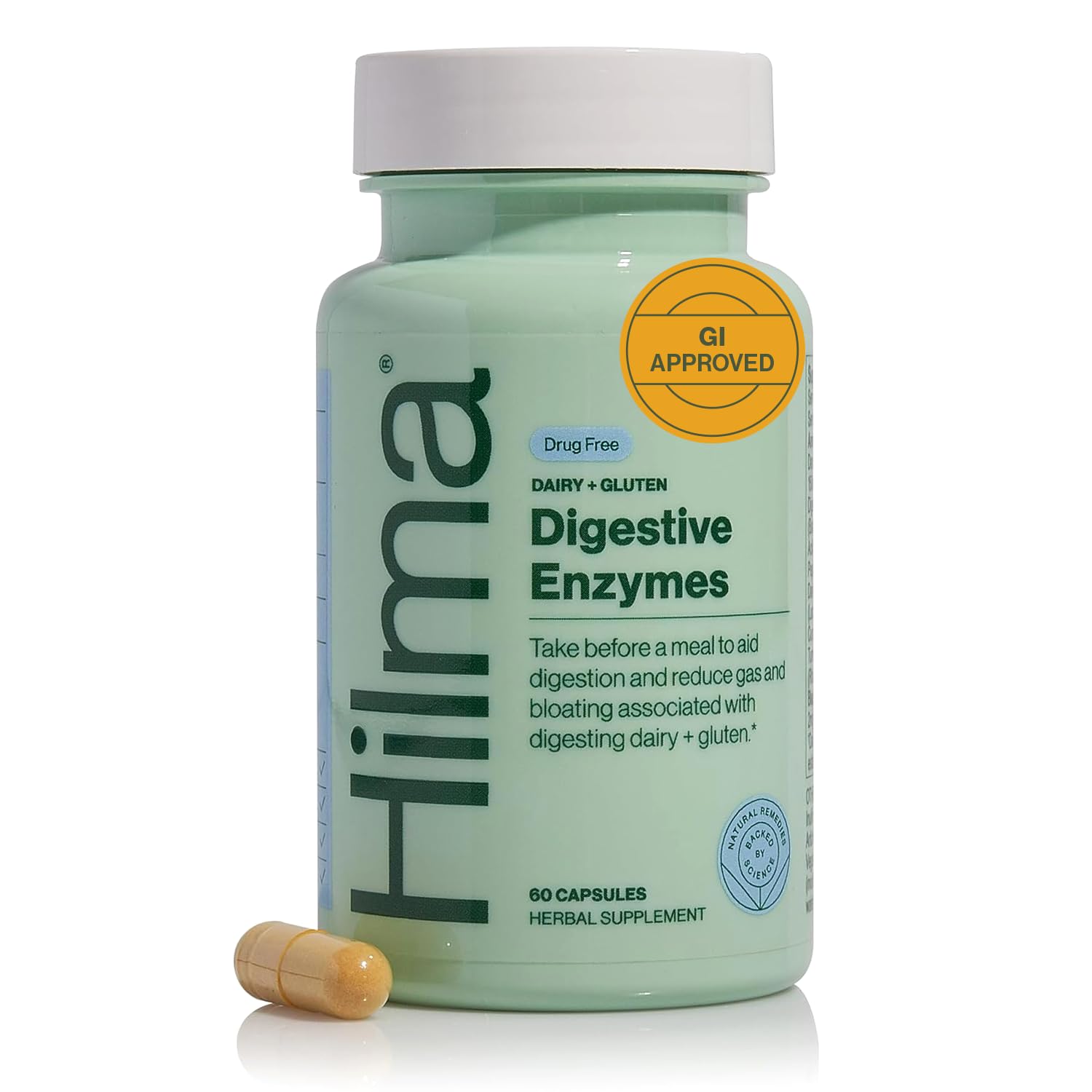 Hilma Digestive Enzymes for Women, Bloating Relief with Turmeric, Dandelion Root and Gluten Digestive Enzymes, Natural Gluten - dailyvitalstore
