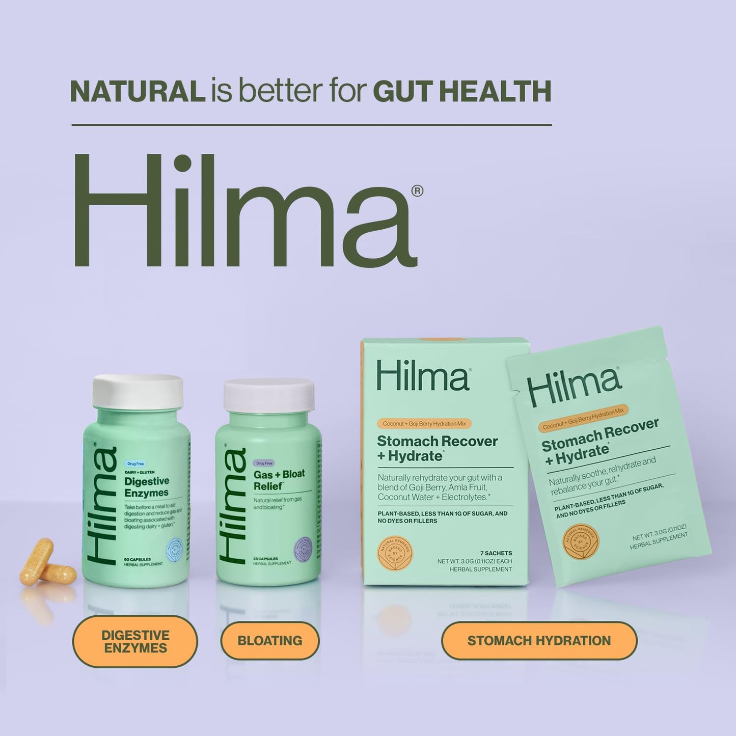 Hilma Digestive Enzymes for Women, Bloating Relief with Turmeric, Dandelion Root and Gluten Digestive Enzymes, Natural Gluten - dailyvitalstore