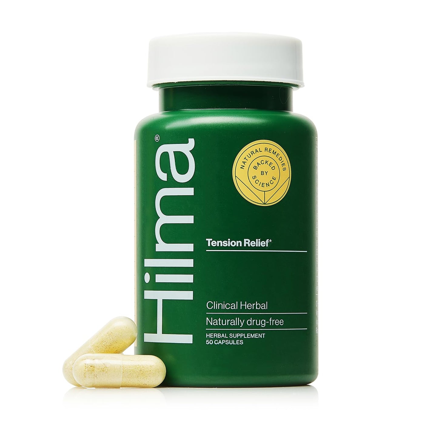 Hilma Natural Tension Headache Relief, Supplements with Magnesium, Boswellia and Feverfew, 50 Vegan Capsules - dailyvitalstore