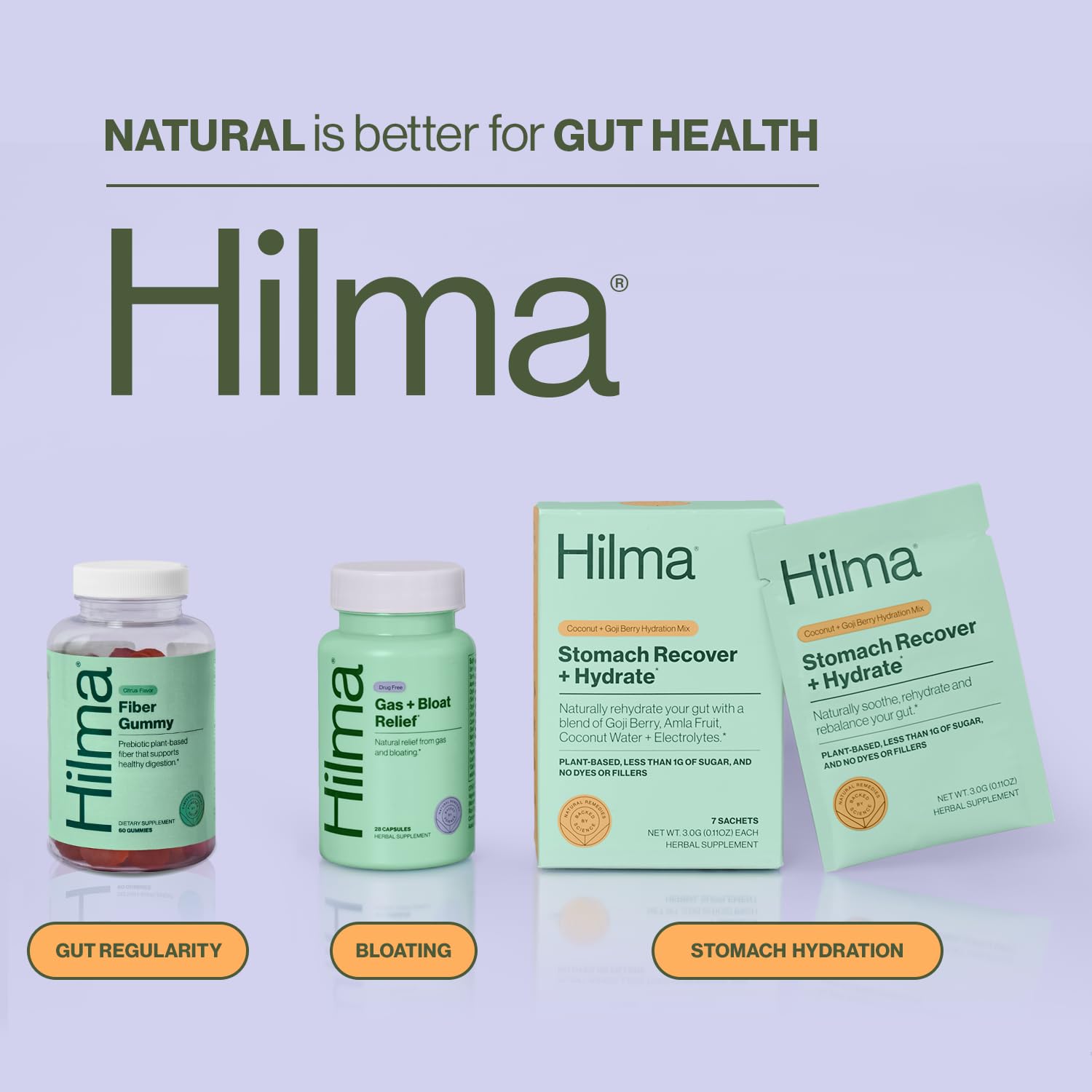 Hilma Prebiotic Fiber Gummies, Daily Fiber Supplement, Gummies for Adults, Supports Gut Health for Women and Promotes Regularity, - dailyvitalstore