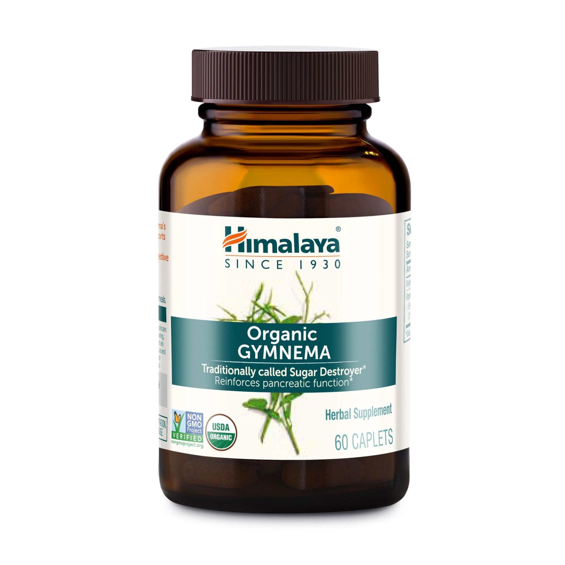 Himalaya Organic Gymnema Sylvestre – Herbal Glucose Metabolism Support - USDA Organic, Non-GMO, Vegan, Gluten Free, Additive Free, 700 mg, 60 Caplets - dailyvitalstore