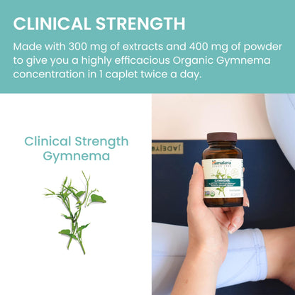 Himalaya Organic Gymnema Sylvestre – Herbal Glucose Metabolism Support - USDA Organic, Non-GMO, Vegan, Gluten Free, Additive Free, 700 mg, 60 Caplets - dailyvitalstore