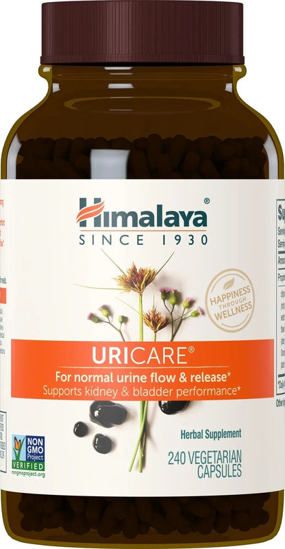 Himalaya UriCare Herbal Supplement, Kidney & Bladder Support, Urinary Tract & Urine Flow Support, Caffeine Free, Non-GMO, Gluten Free, Vegetarian, 240 Capsules, 60 Day Supply - dailyvitalstore