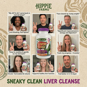 Hippie Farms Liver Cleanse Support Supplement w Organic Milk Thistle - Nature's Secret Agent Blend - 60 Vegan Capsules - dailyvitalstore