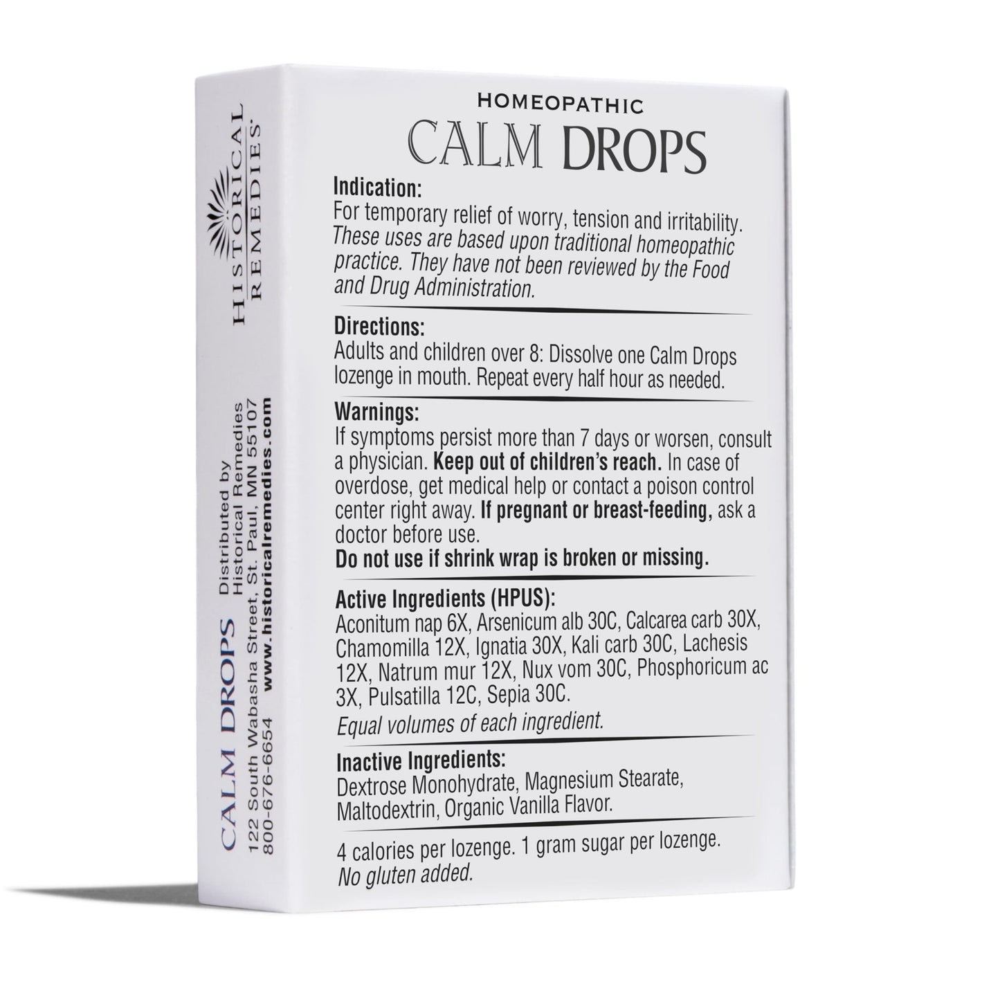 Historical Remedies Calm Drops Homeopathic Lozenges (1 Pack)| Natural Care for Emotional Stress Relief, Vegan & Gluten-Free Organic Vanilla Flavor Drops to Promote Relaxation and a Sense of Calm - dailyvitalstore